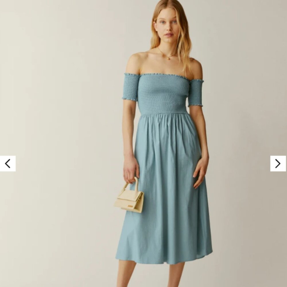 NWT Reformation Westley Dress XSP in Turquoise! Yes, Extra Small Petite!